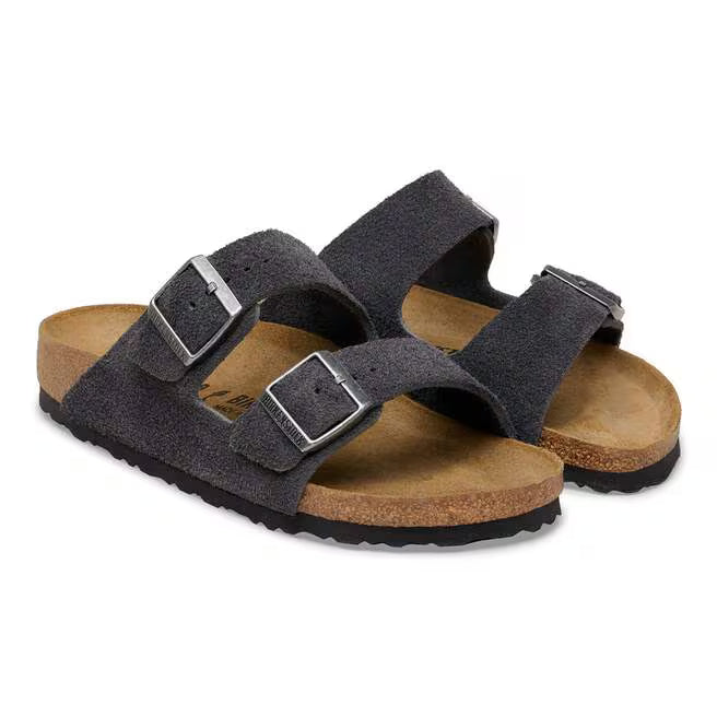 Birkenstock Arizona Suede Leather - Charcoal, Narrow