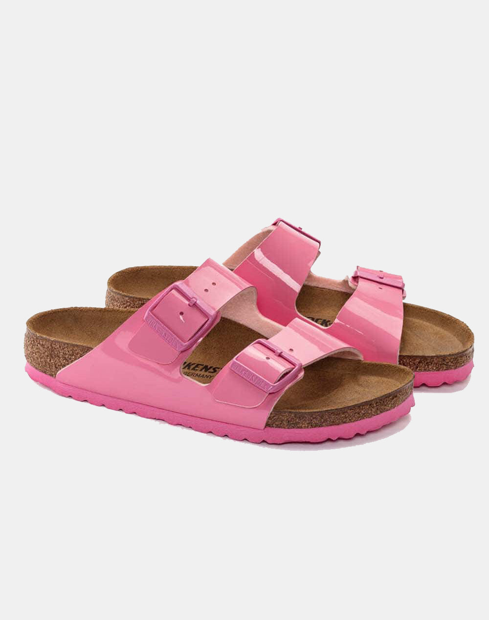 BIRKENSTOCK ARIZONA WHITE PINK PATENT BIRKO FLOR NARROW