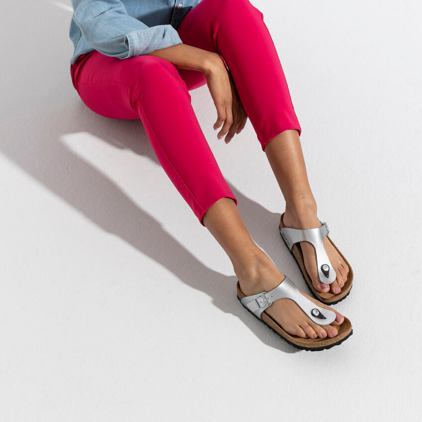 BIRKENSTOCK GIZEH SILVER BIRKO FLOR REGULAR