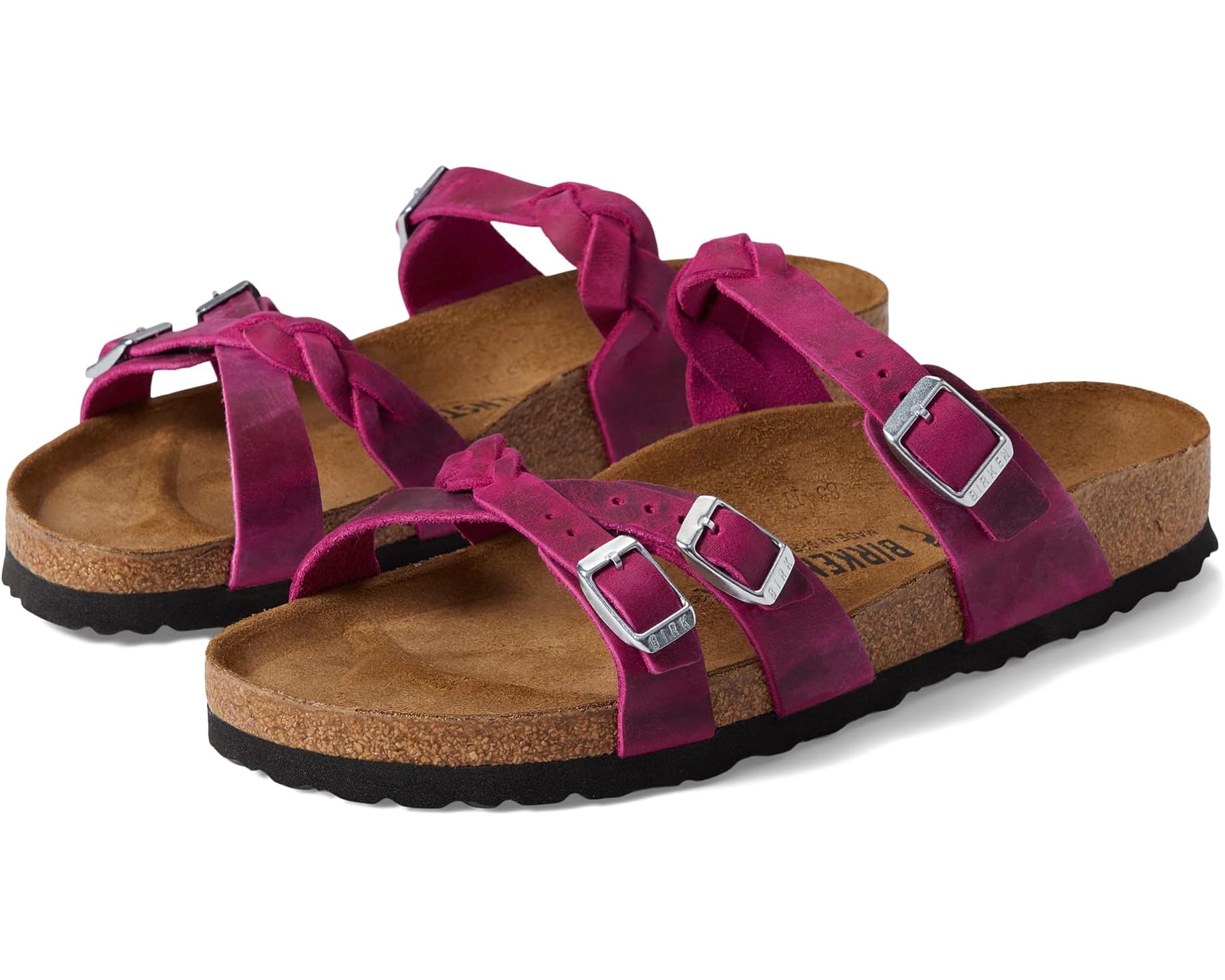BIRKENSTOCK FRANCA BRAIDED FUCHSIA OIL LEATHER
