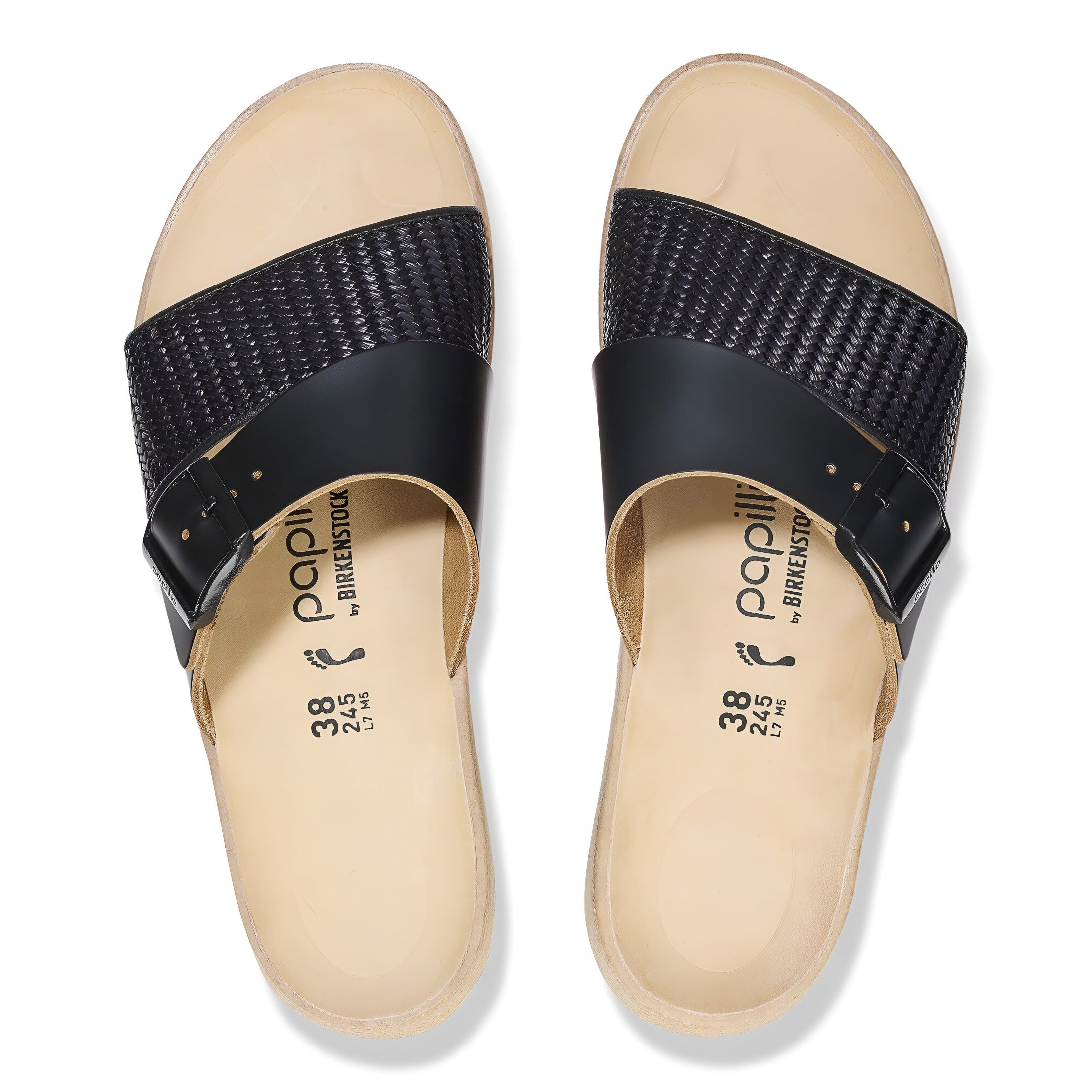 Birkenstock Almina French Piping Leather Comfort Sandal - Black