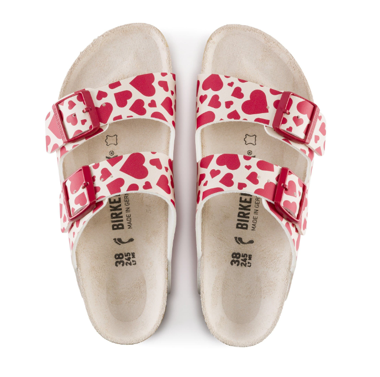 Birkenstock Arizona Birko-Flor Hearts Red Sandals