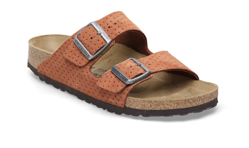 Birkenstock Arizona Suede Leather Embossed Dotted Burnt Orange