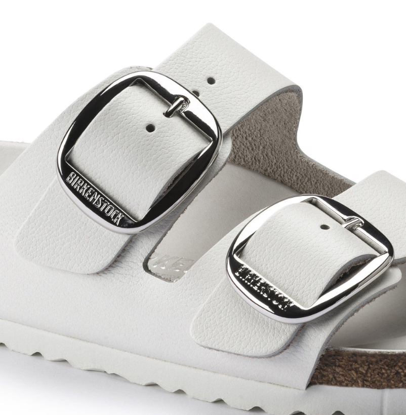 Birkenstock Arizona Big Buckle Natural Leather White