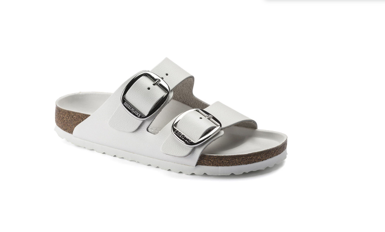 Birkenstock Arizona Big Buckle Natural Leather White