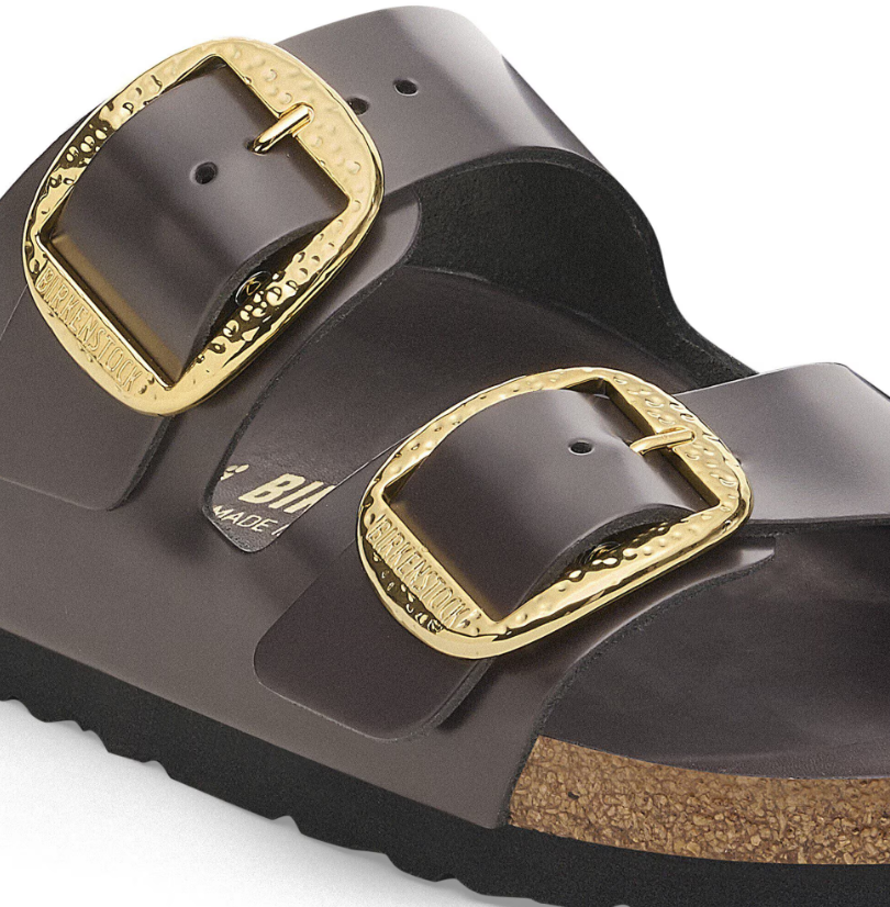 Birkenstock Arizona Big Buckle Natural Leather Patent High-Shine Espresso
