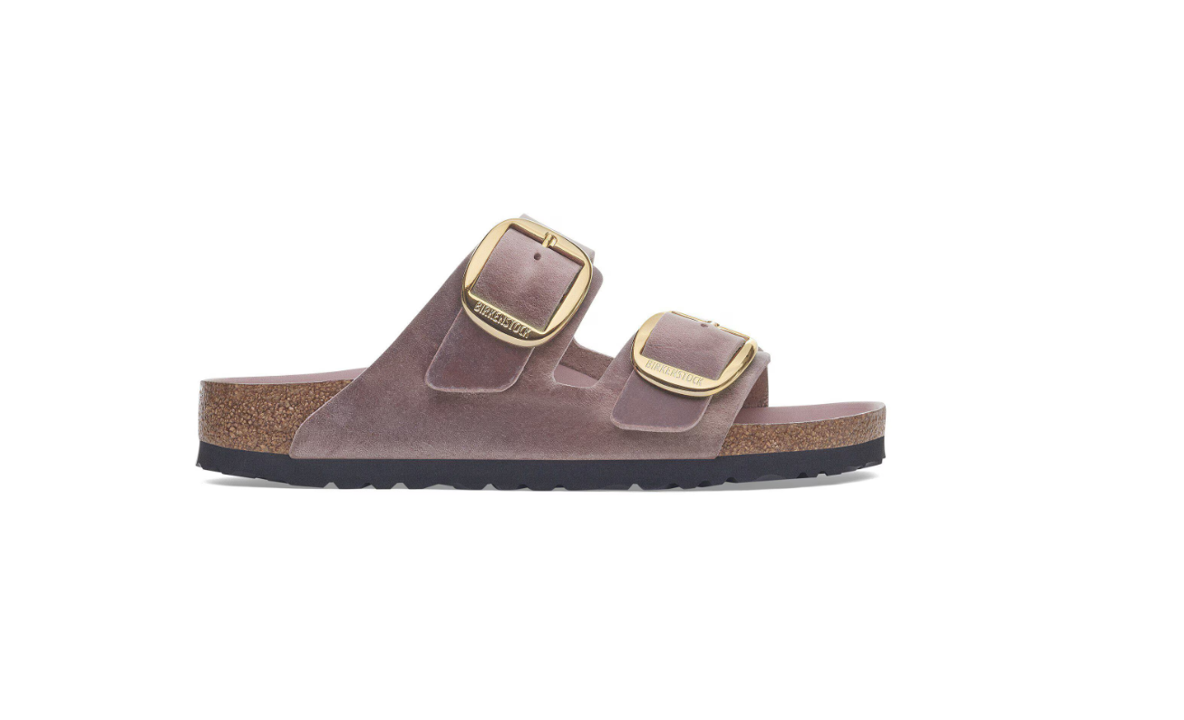 Arizona Big Buckle Oiled Leather Lavender Sandals