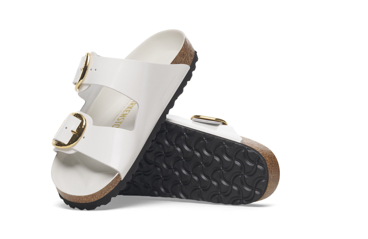 Birkenstock Arizona Big Buckle Patent Leather Antique White