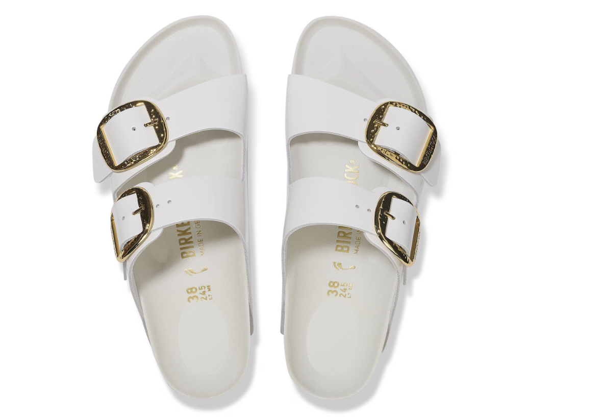 Birkenstock Arizona Big Buckle Patent Leather Antique White