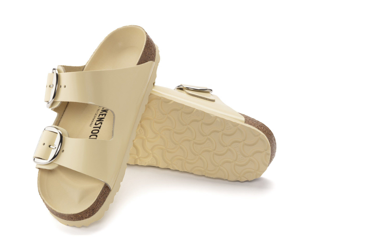 Birkenstock Arizona Big Buckle Natural Leather Patent High-Shine Butter