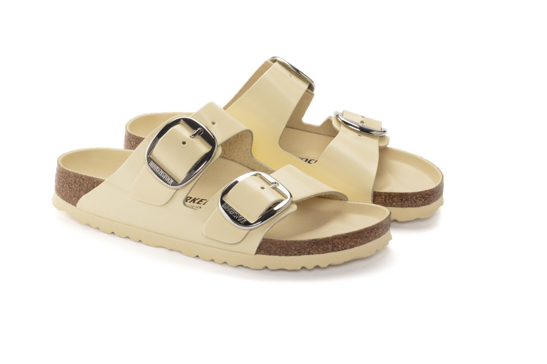 Birkenstock Arizona Big Buckle Natural Leather Patent High-Shine Butter