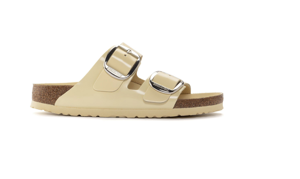 Birkenstock Arizona Big Buckle Natural Leather Patent High-Shine Butter