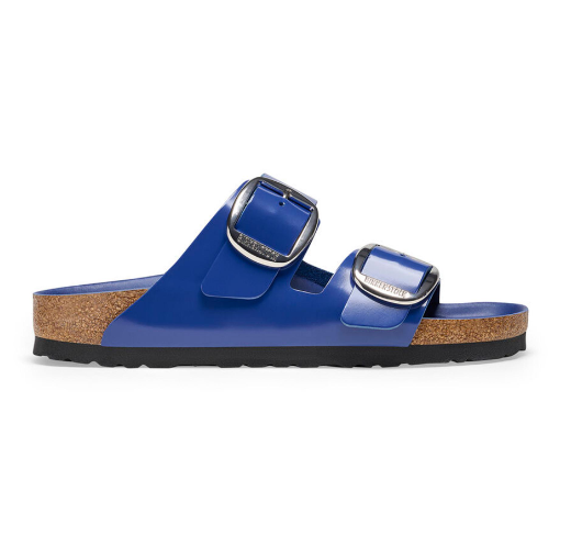 Birkenstock Arizona Big Buckle Natural Leather Patent High Shine Cobalt
