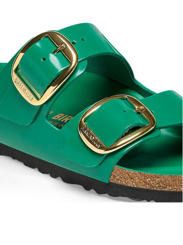 Birkenstock Arizona Big Buckle Natural Leather Patent High Shine Digital Green