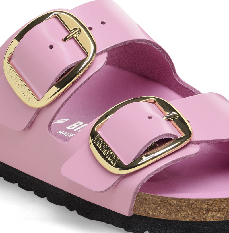 Birkenstock Arizona Big Buckle Natural Leather Patent Fondant Pink