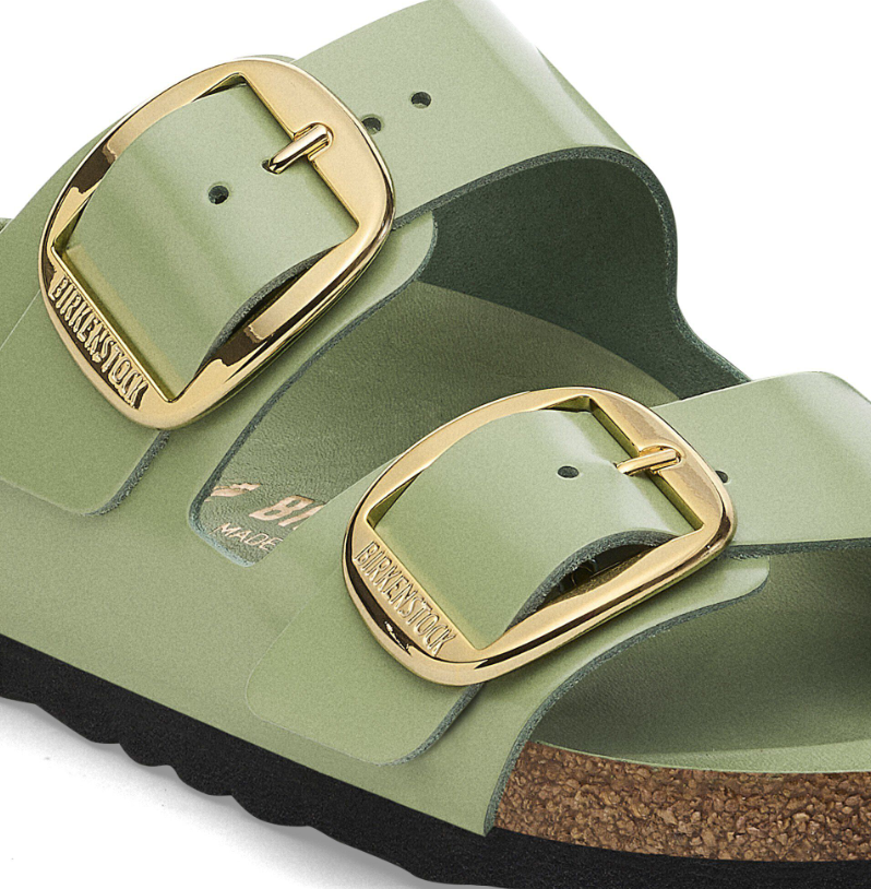 Birkenstock Arizona Big Buckle Patent Leather Green Tea Sandals