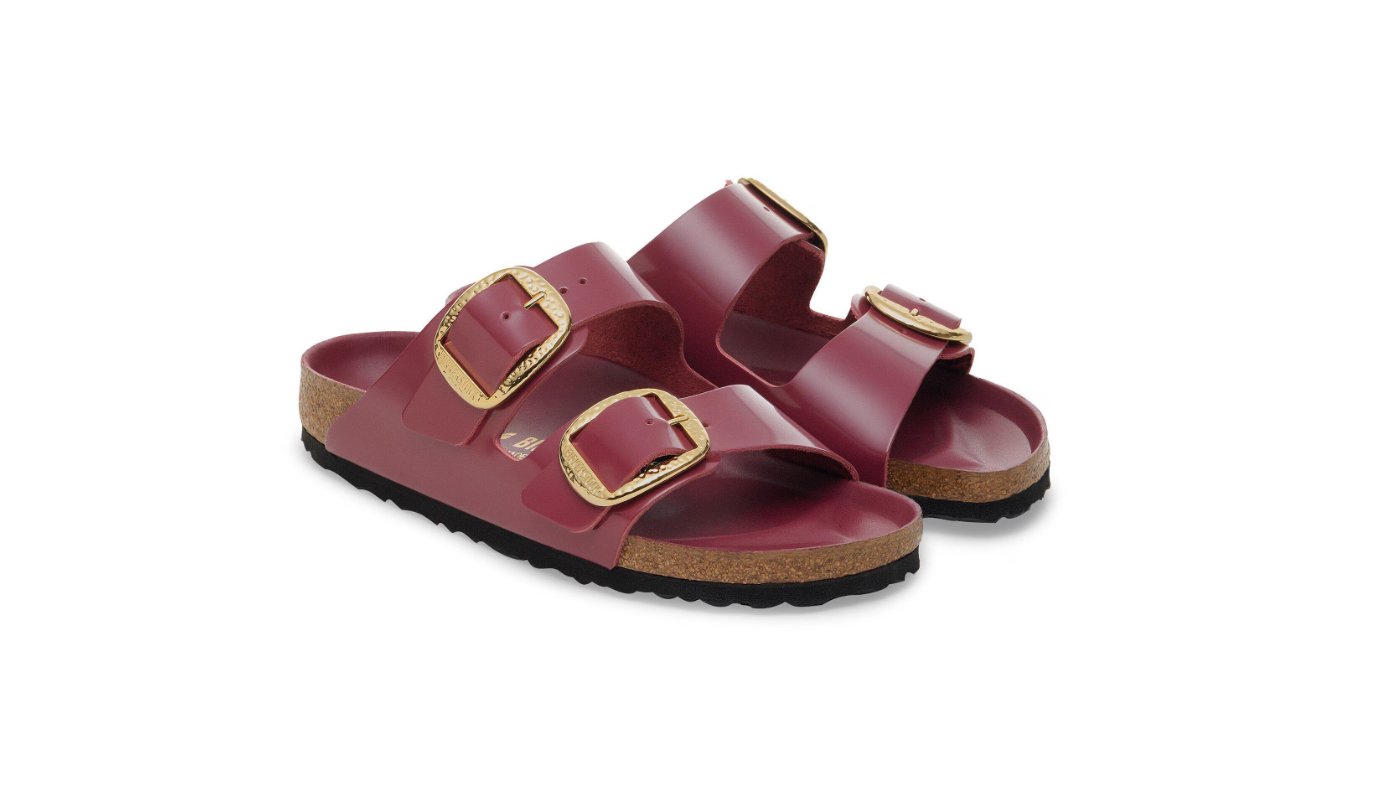 Birkenstock Arizona Big Buckle Patent Leather Zinfandel High Shine Sandals