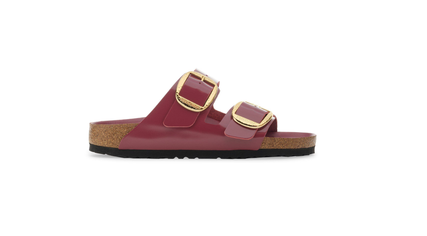 Birkenstock Arizona Big Buckle Patent Leather Zinfandel High Shine Sandals