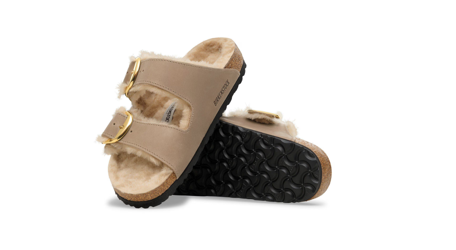Birkenstock Arizona Big Buckle Shearling Tobacco Brown Oiled Leather