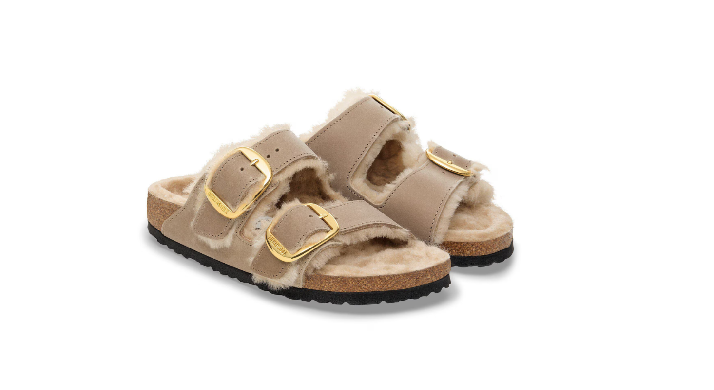 Birkenstock Arizona Big Buckle Shearling Tobacco Brown Oiled Leather