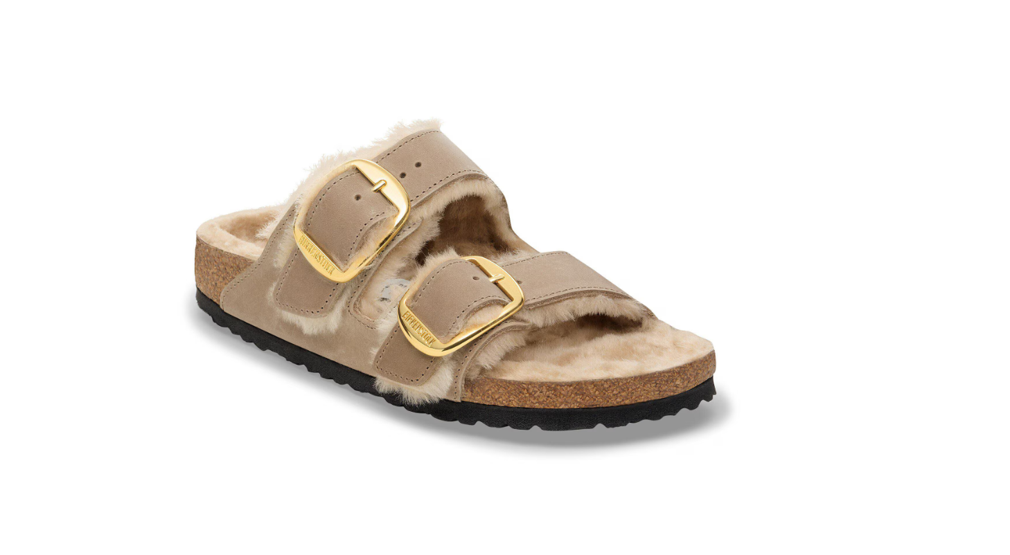 Birkenstock Arizona Big Buckle Shearling Tobacco Brown Oiled Leather