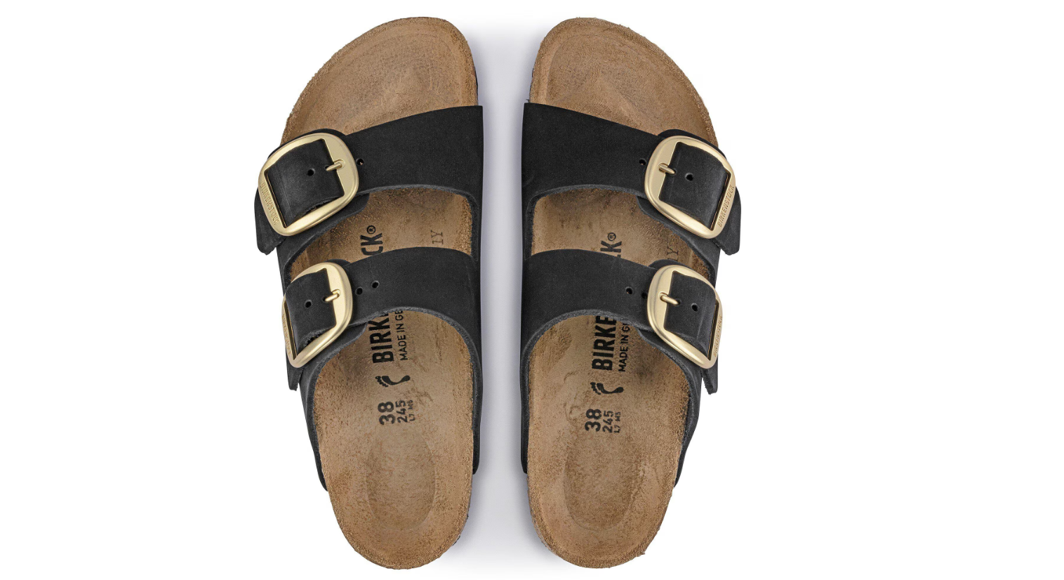 Birkenstock Arizona Big Buckle Nubuck Leather Black