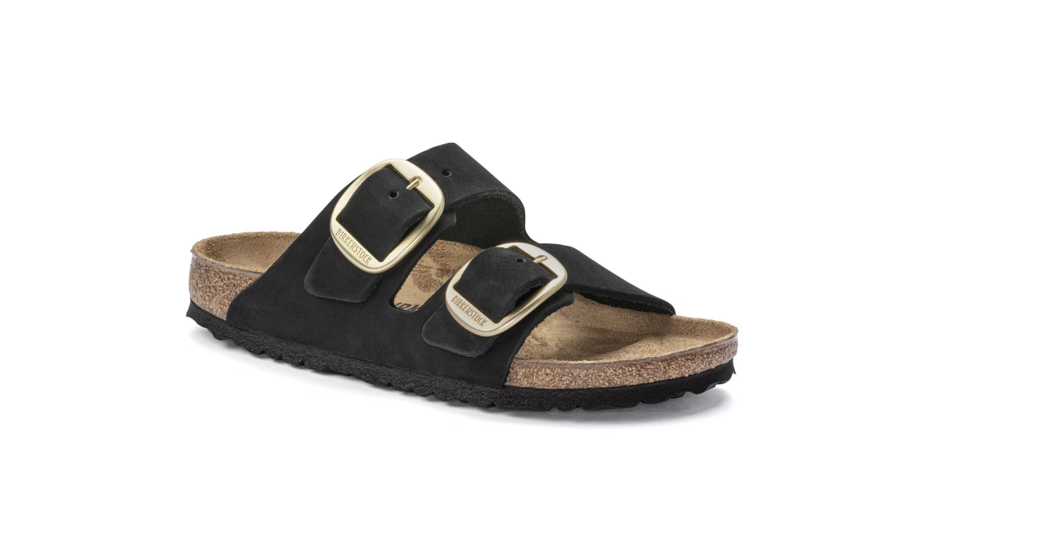 Birkenstock Arizona Big Buckle Nubuck Leather Black