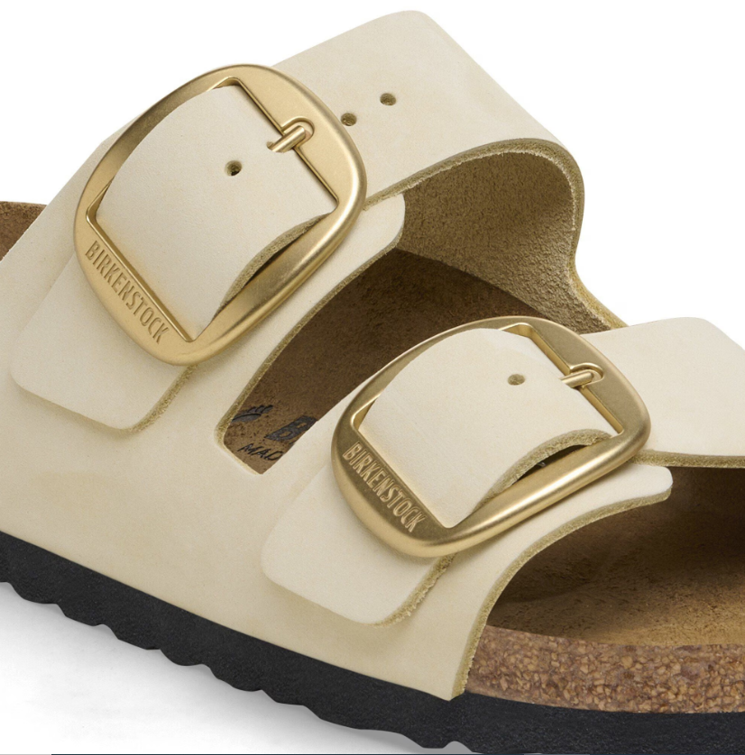Birkenstock Arizona Big Buckle Nubuck Leather Ecru