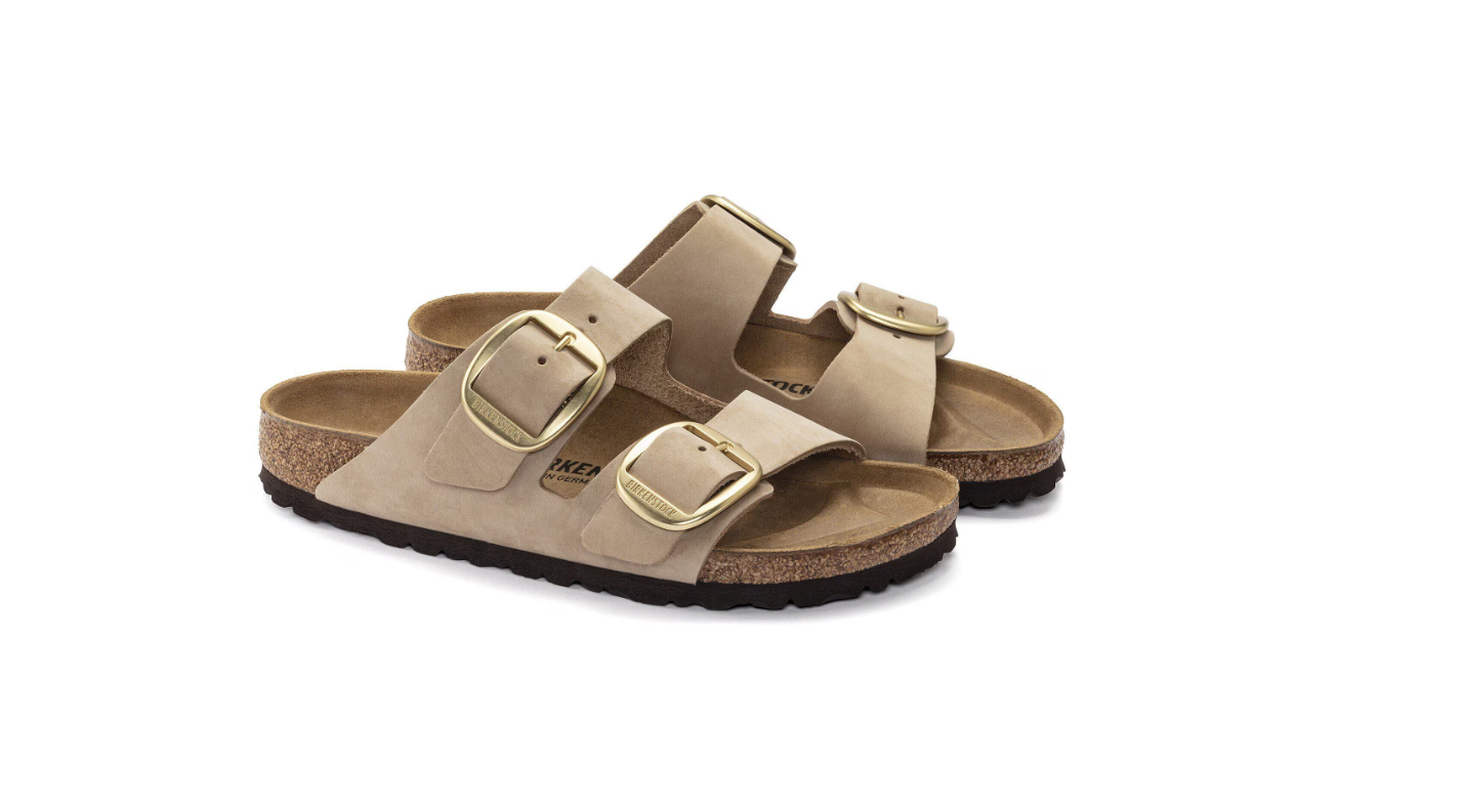 Birkenstock Arizona Big Buckle Nubuck Leather Sandcastle