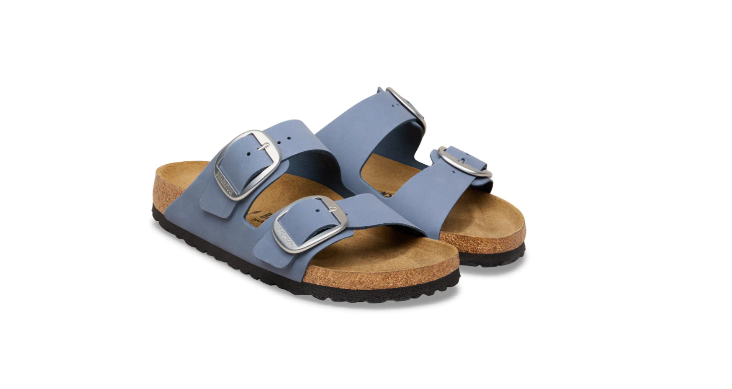 Birkenstock Arizona Big Buckle Nubuck Leather Stone Blue