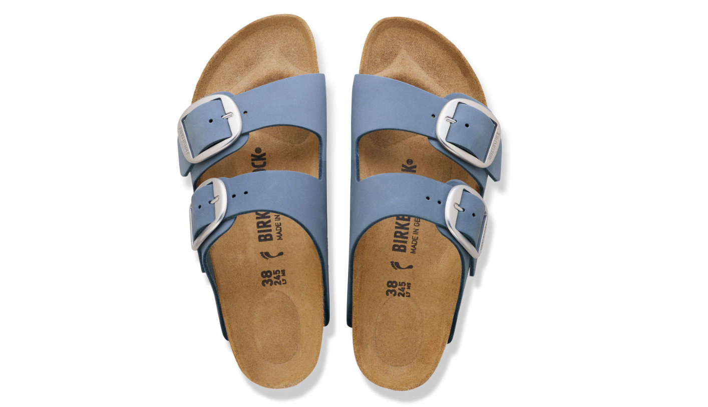 Birkenstock Arizona Big Buckle Nubuck Leather Stone Blue