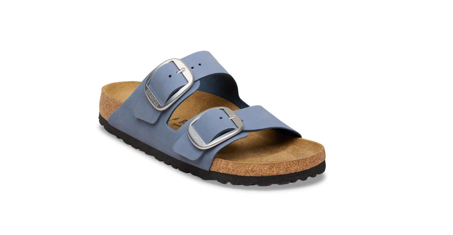 Birkenstock Arizona Big Buckle Nubuck Leather Stone Blue