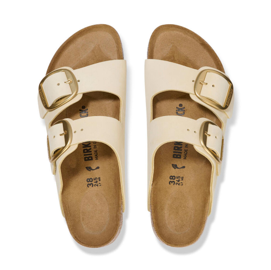 Birkenstock Arizona Big Buckle Nubuck Leather Ecru