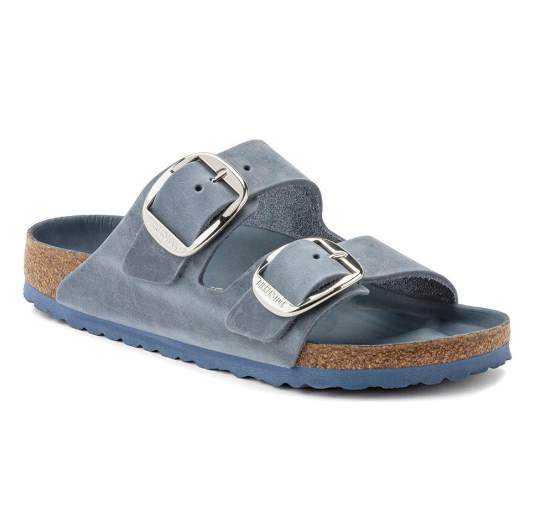 Birkenstock Arizona Big Buckle Oiled Leather Dusty Blue Sandals
