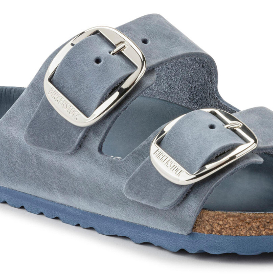 Birkenstock Arizona Big Buckle Oiled Leather Dusty Blue Sandals