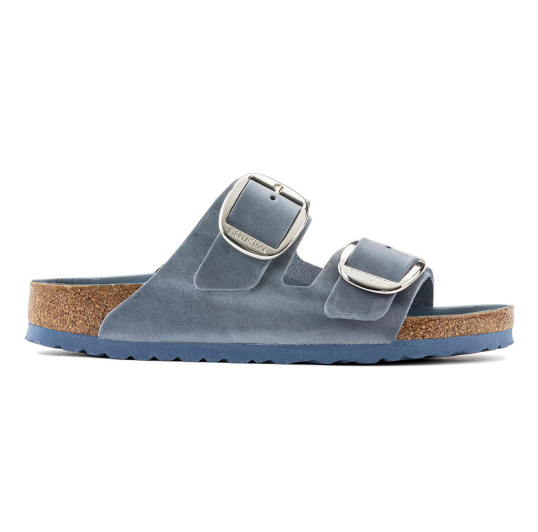 Birkenstock Arizona Big Buckle Oiled Leather Dusty Blue Sandals