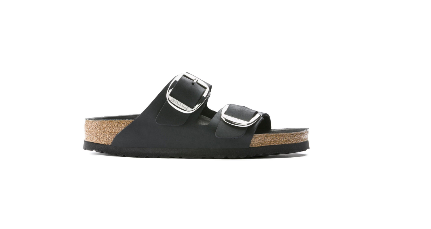 Birkenstock Arizona Big Buckle Oiled Leather Black Sandals