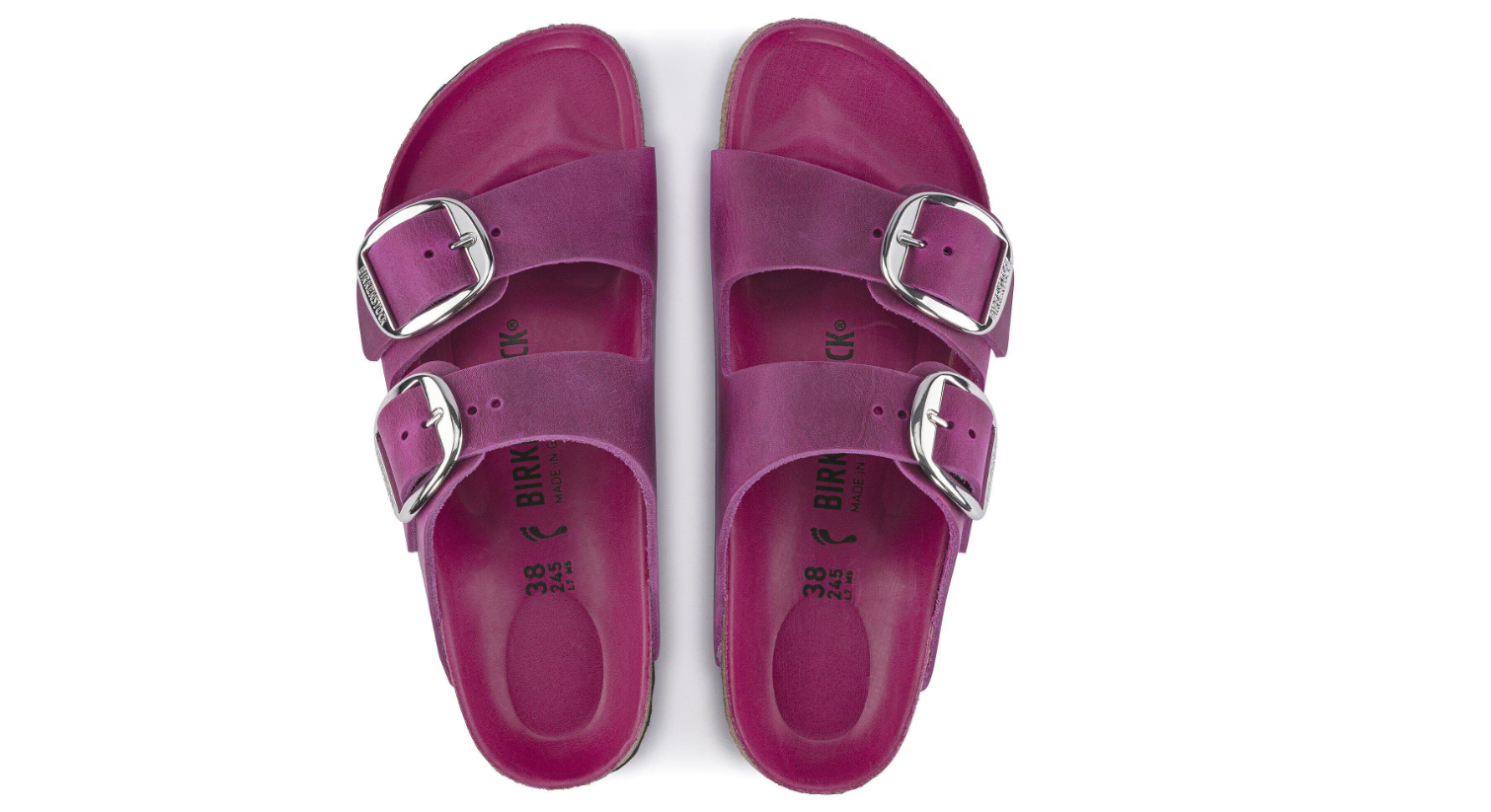 Birkenstock Arizona Big Buckle Oiled Leather Festival Fuchsia Sandals