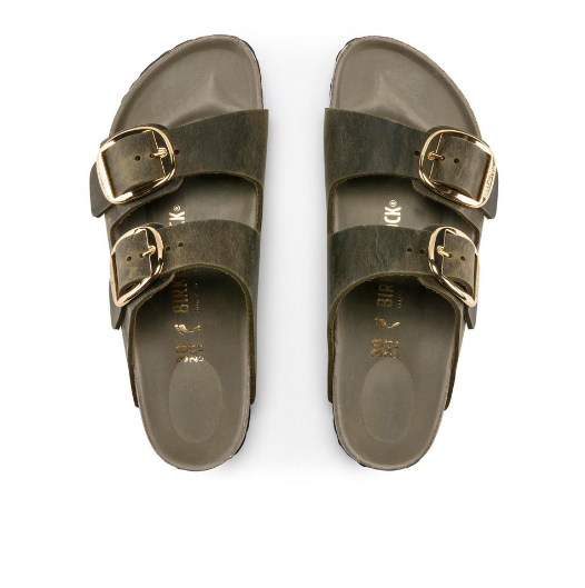 Birkenstock Arizona Big Buckle Oiled Leather Jade Sandals