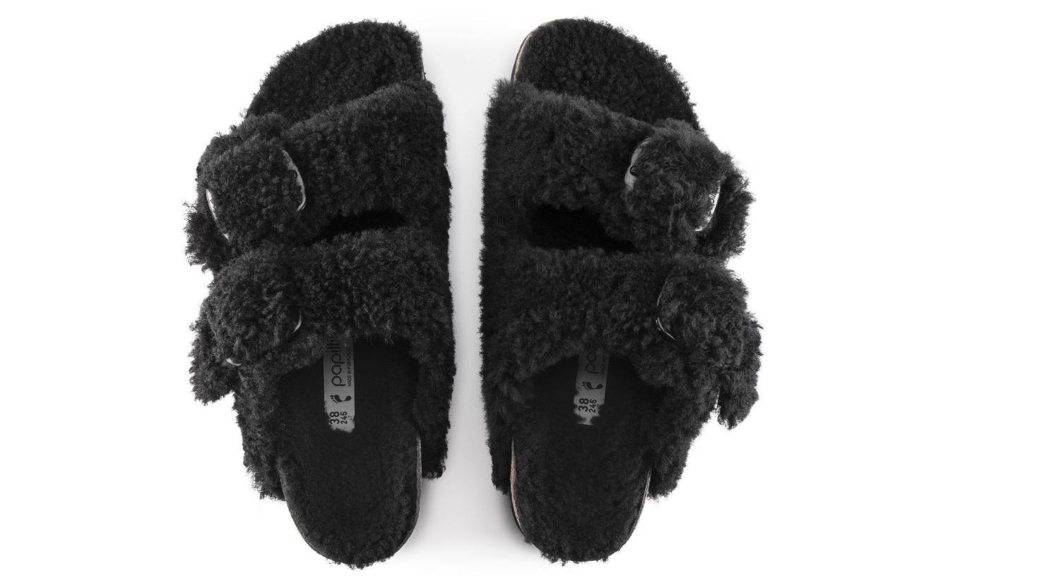 Birkenstock Arizona Big Buckle Teddy Shearling Black