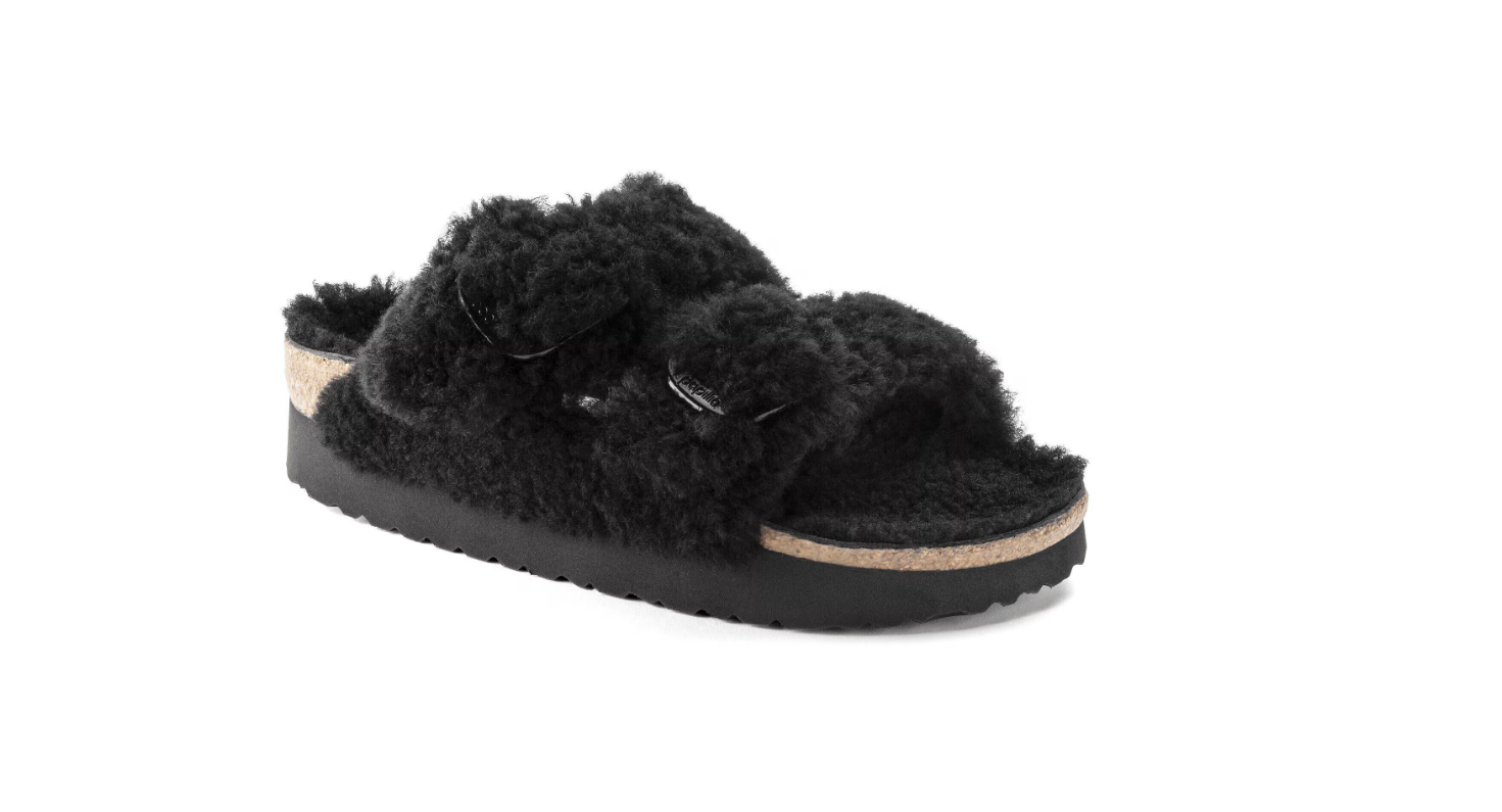 Birkenstock Arizona Big Buckle Teddy Shearling Black