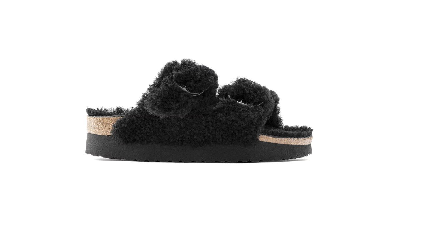 Birkenstock Arizona Big Buckle Teddy Shearling Black
