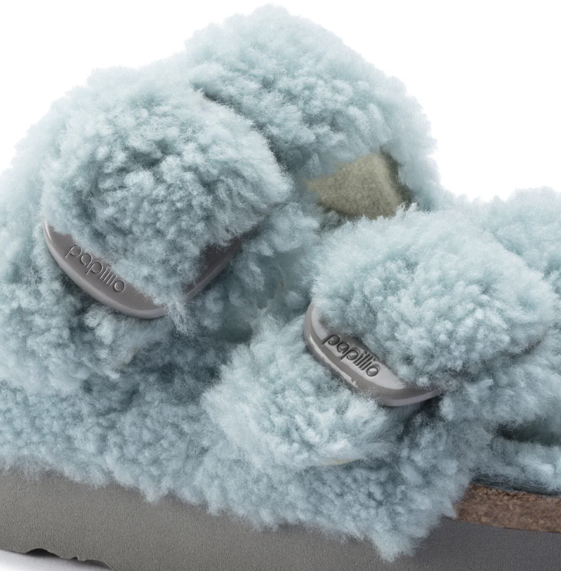 Birkenstock Arizona Big Buckle Teddy Shearling Faded Aqua