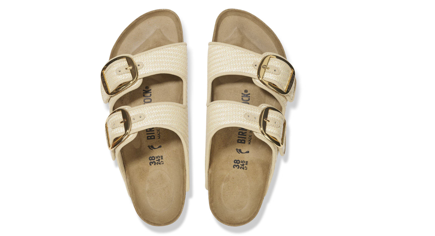 Birkenstock Arizona Big Buckle Raffia Textile Raffia Naturale