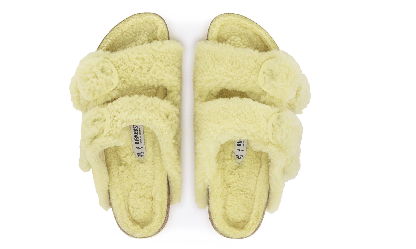 Birkenstock Arizona Big Buckle Shearling Teddy Popcorn