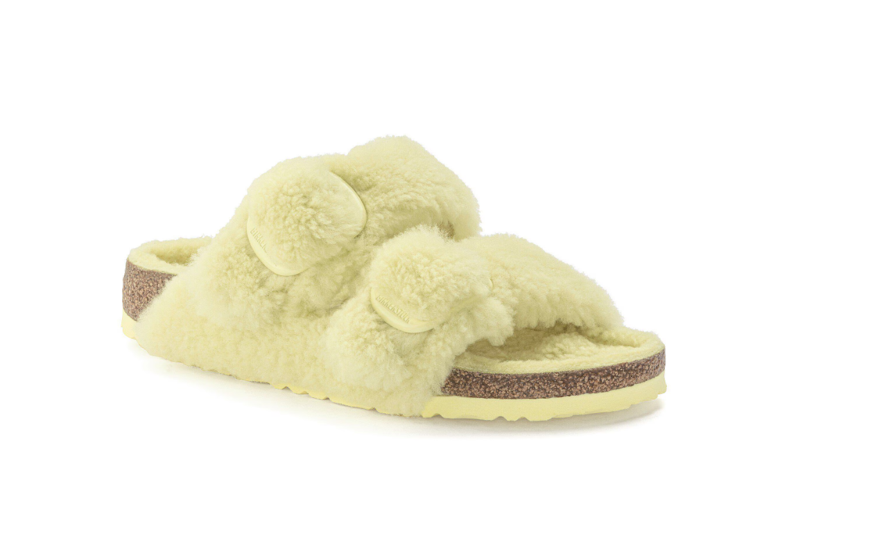 Birkenstock Arizona Big Buckle Shearling Teddy Popcorn