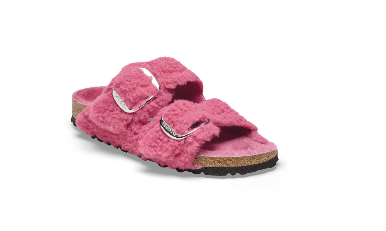 Birkenstock Arizona Big Buckle Shearling Fuchsia Tulip Sandals