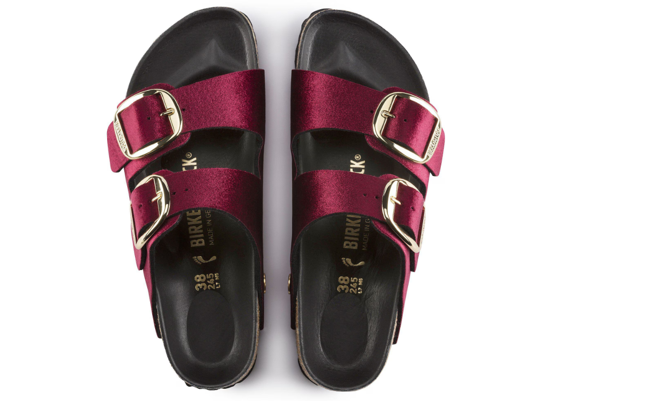 Birkenstock Arizona Big Buckle Velvet Maroon Sandals