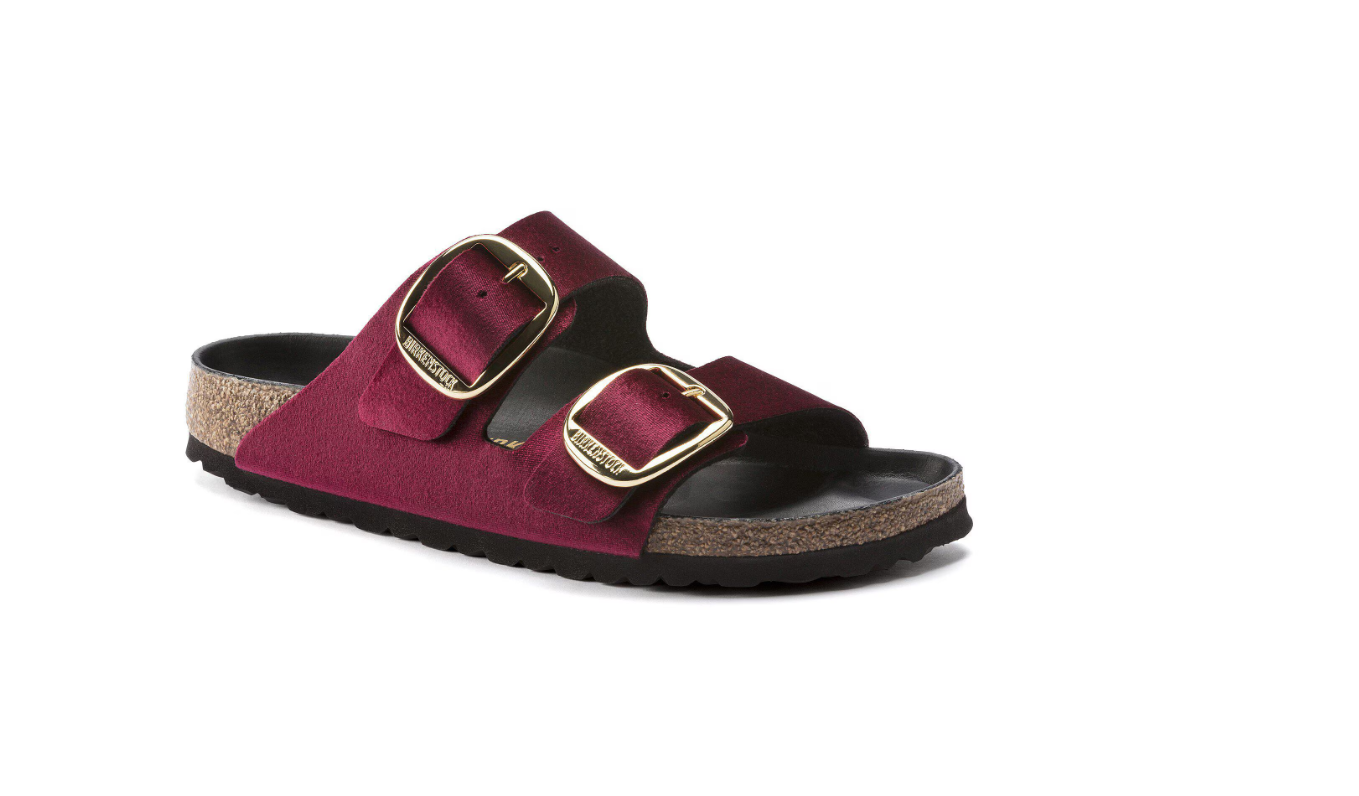 Birkenstock Arizona Big Buckle Velvet Maroon Sandals