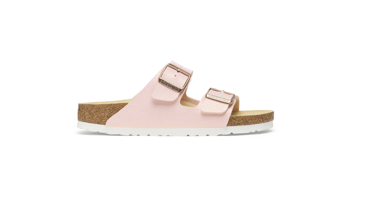 Birkenstock Arizona Birko-Flor Embossed Shiny Lizard Light Rose